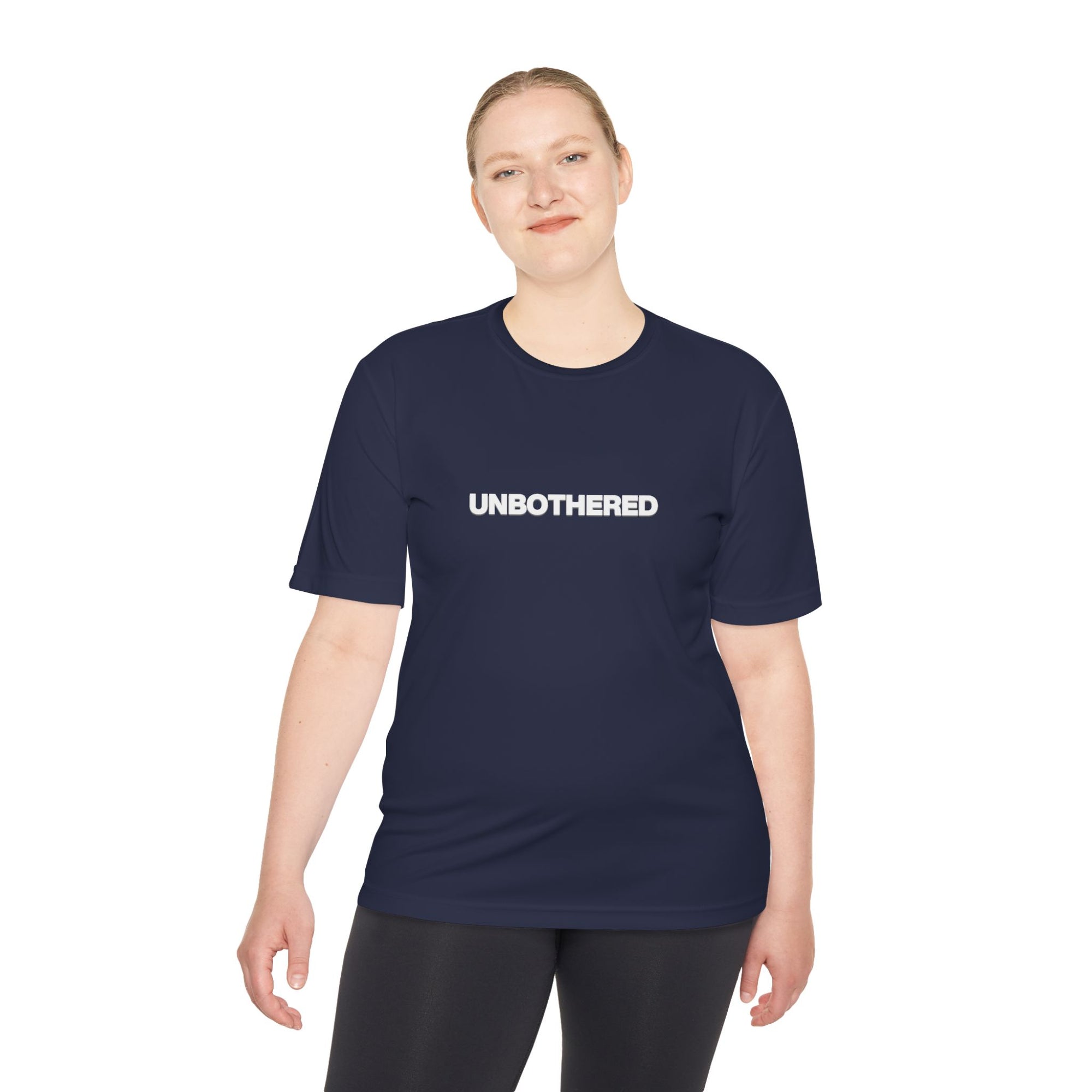 Unbothered Moisture-Wicking Tee — Minimal Graphic Athletic Shirt