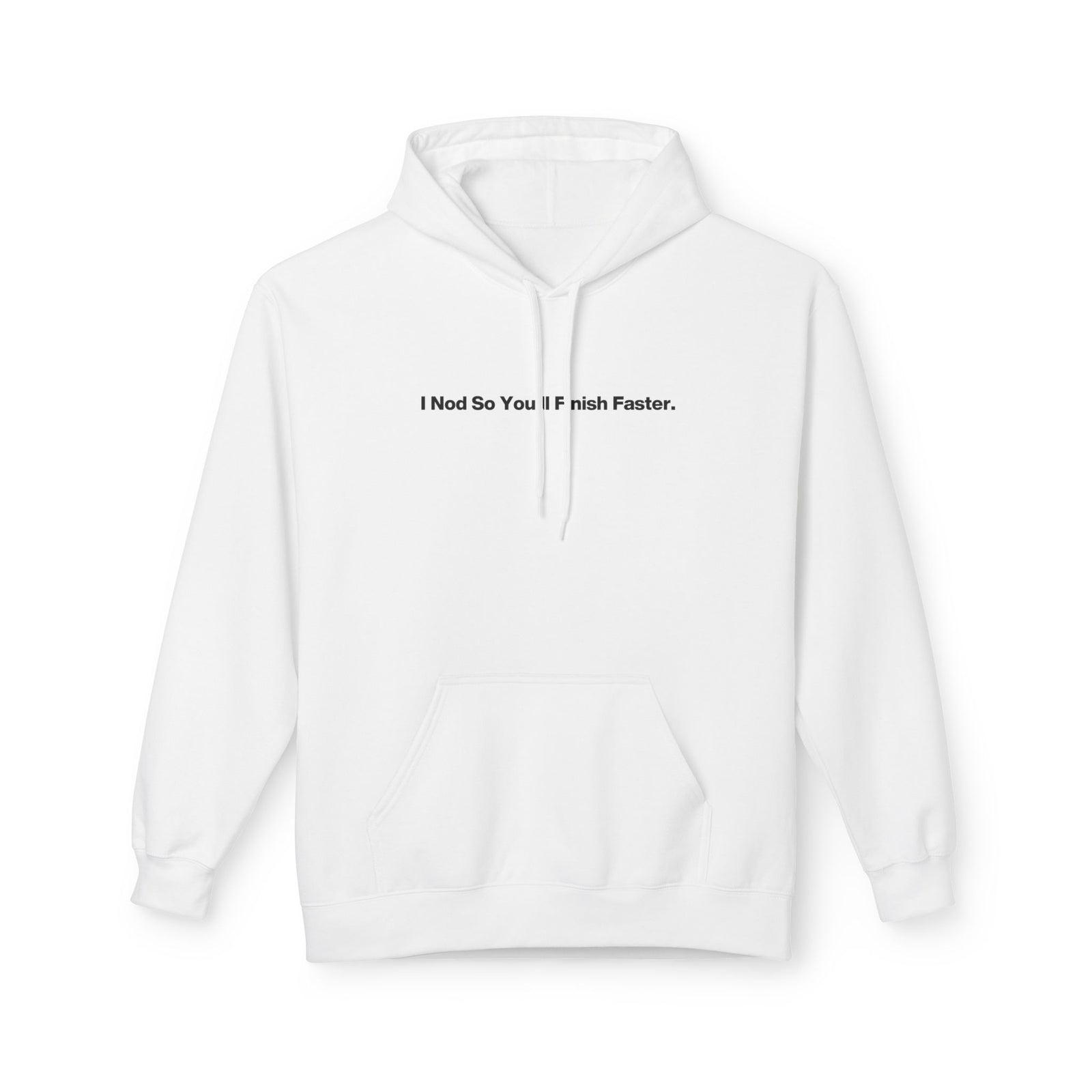 Minimalist White Hoodie - Small Center Text "About Me: I’m Fine & Peaceful"