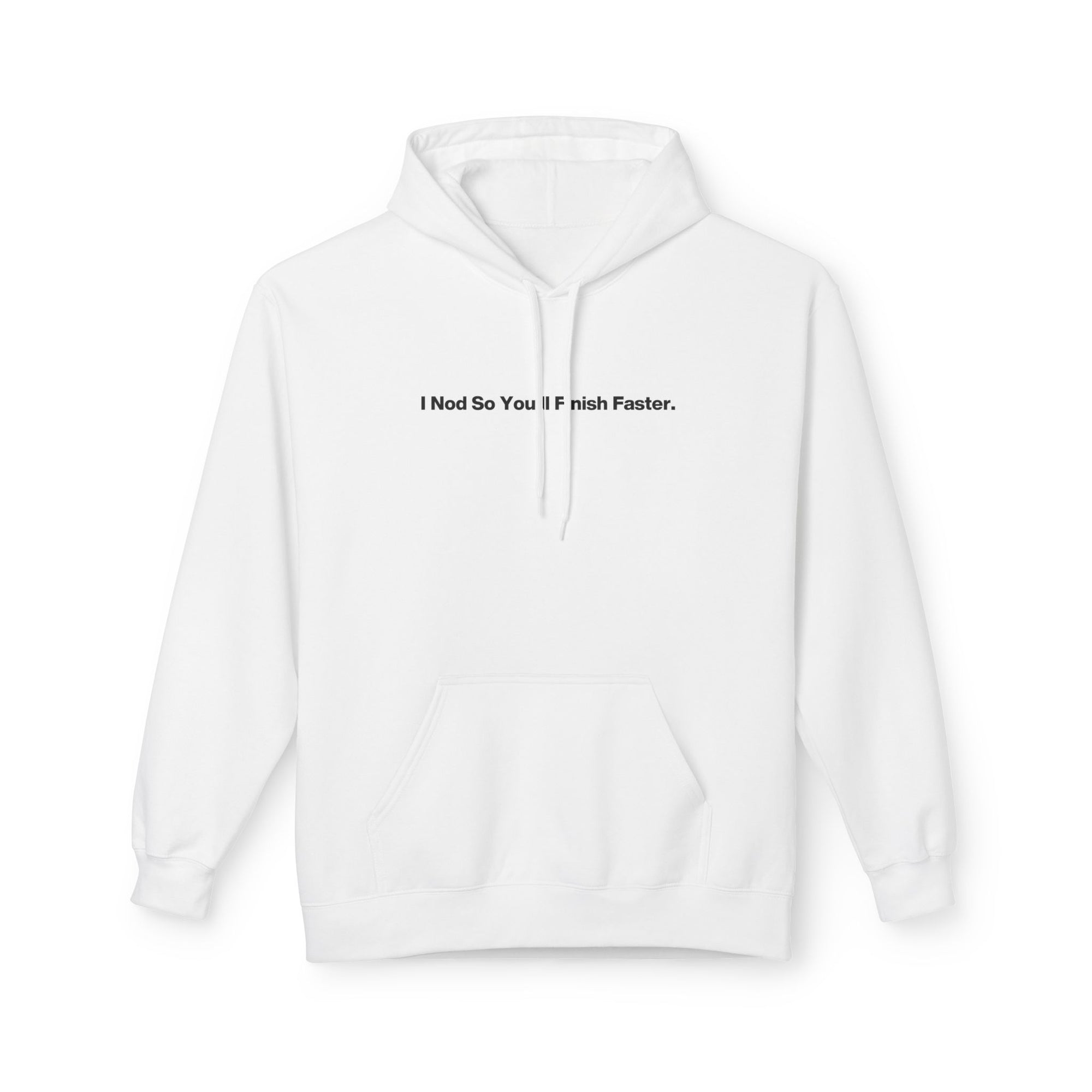 Minimalist White Hoodie - Small Center Text "About Me: I’m Fine &amp; Peaceful"