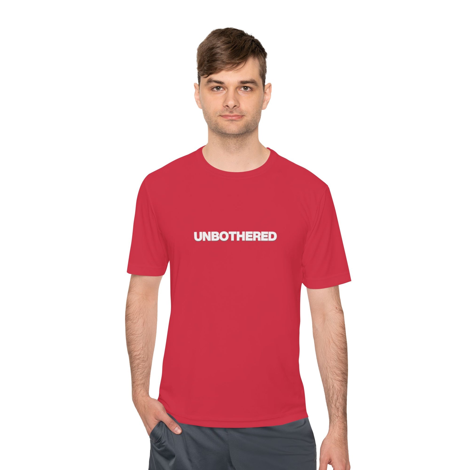Unbothered Moisture-Wicking Tee — Minimal Graphic Athletic Shirt