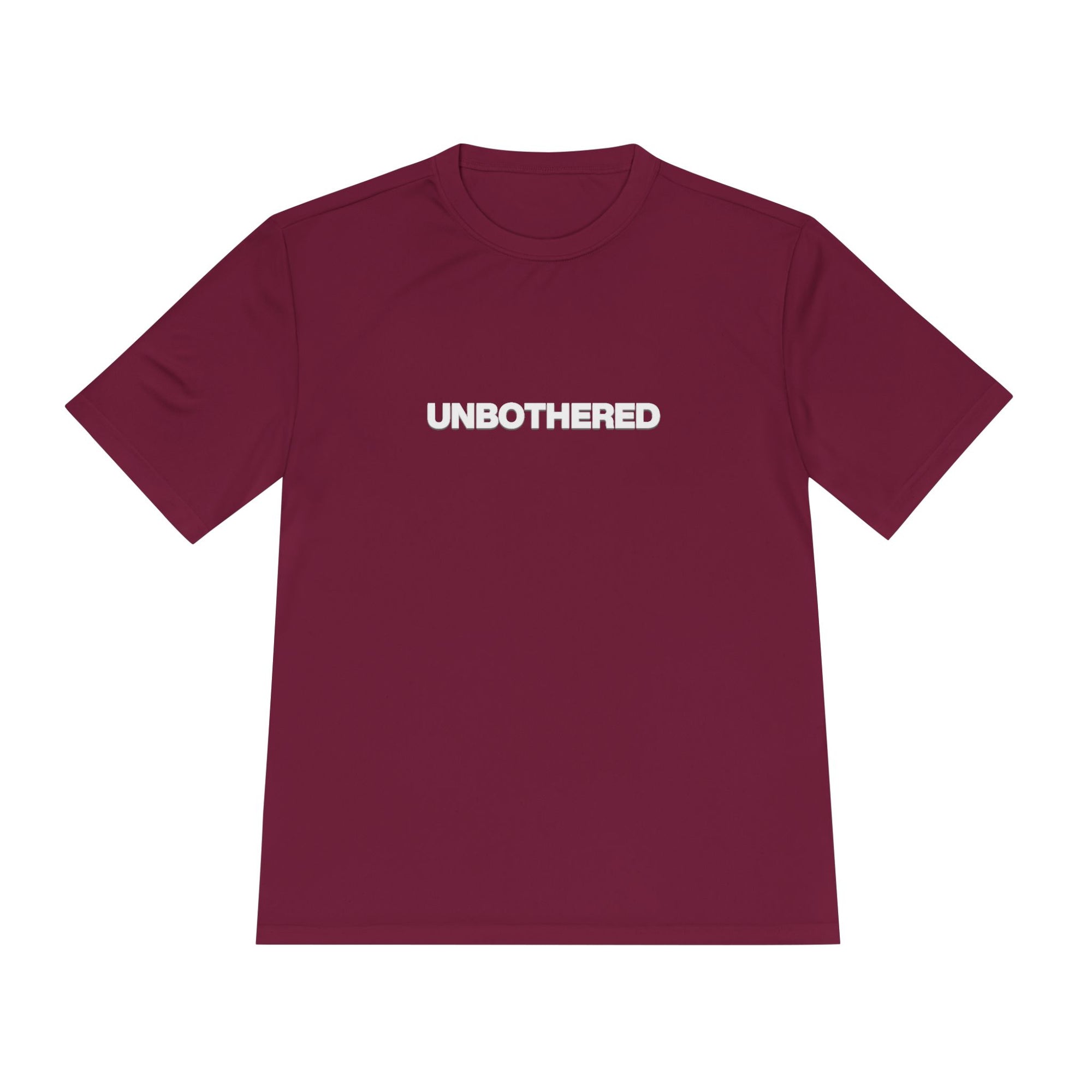Unbothered Moisture-Wicking Tee — Minimal Graphic Athletic Shirt