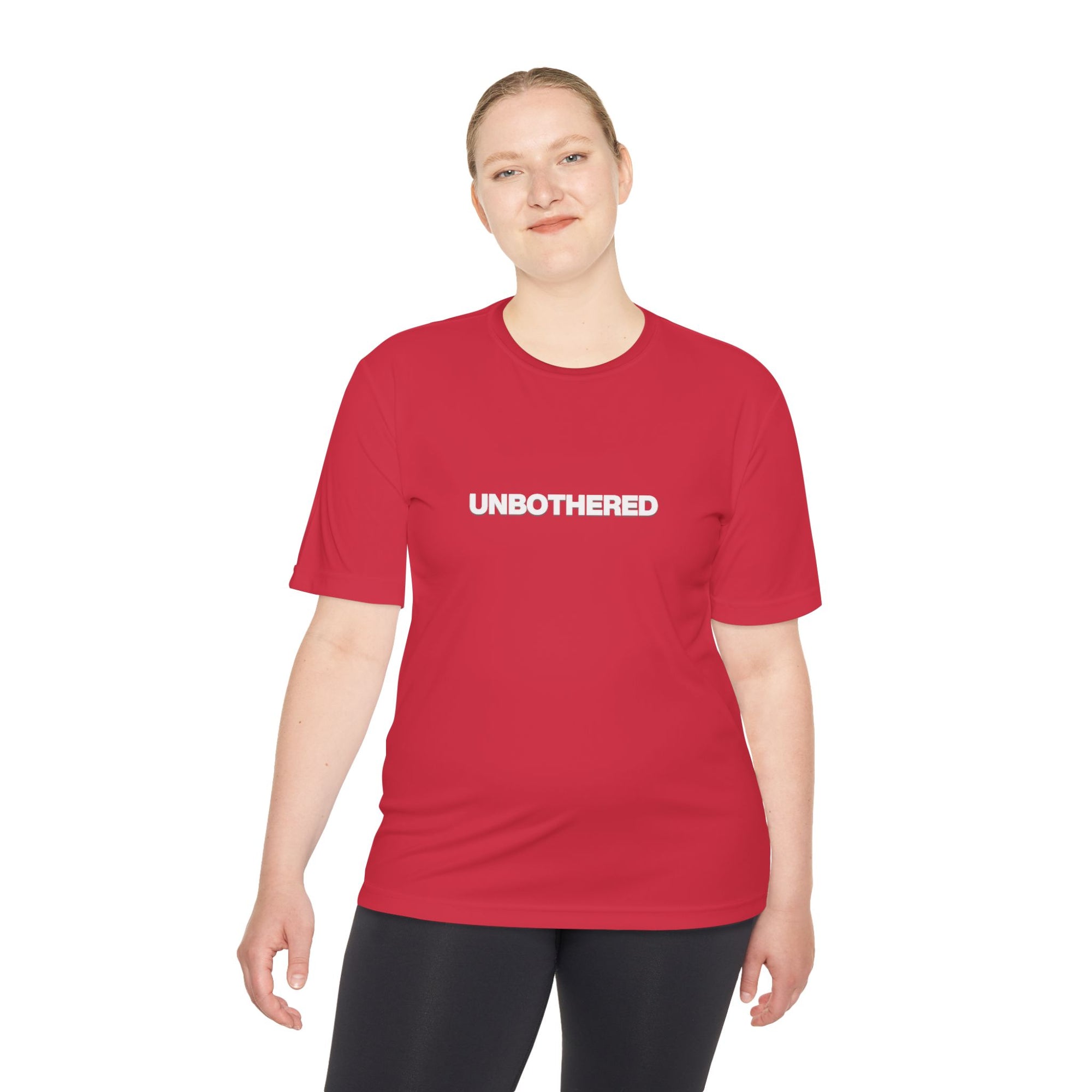 Unbothered Moisture-Wicking Tee — Minimal Graphic Athletic Shirt
