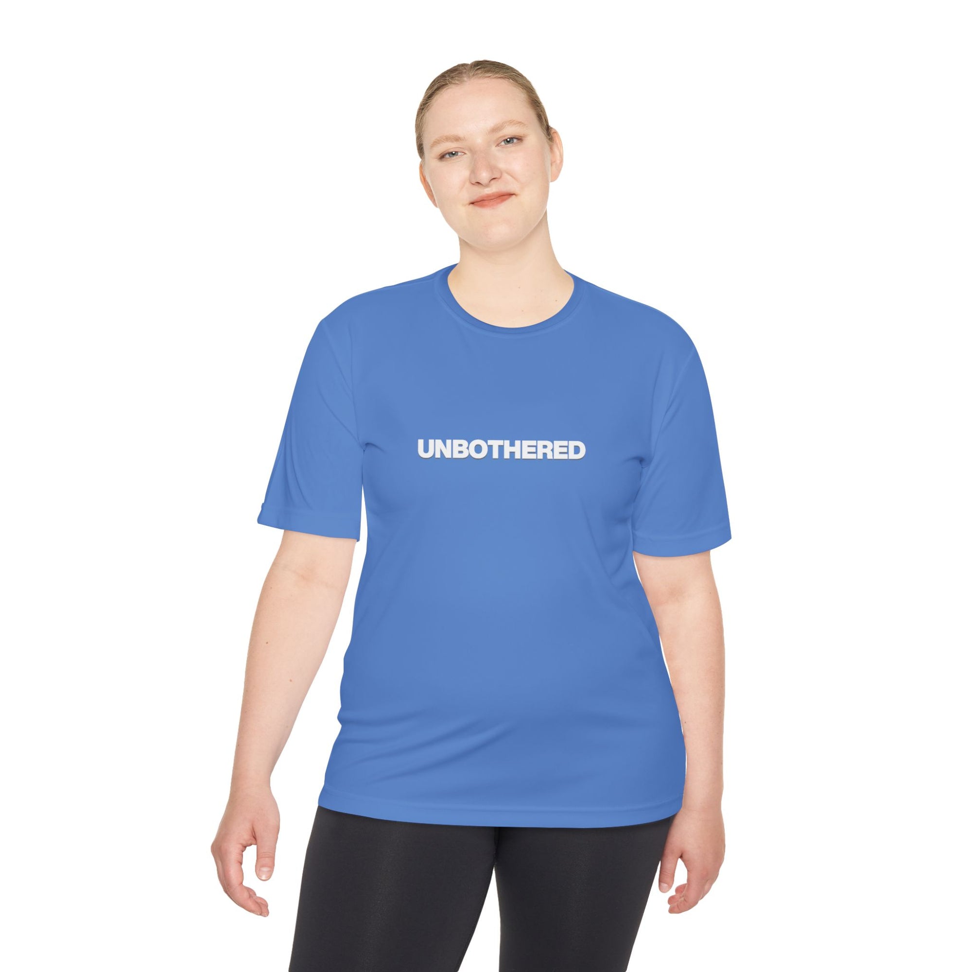Unbothered Moisture-Wicking Tee — Minimal Graphic Athletic Shirt