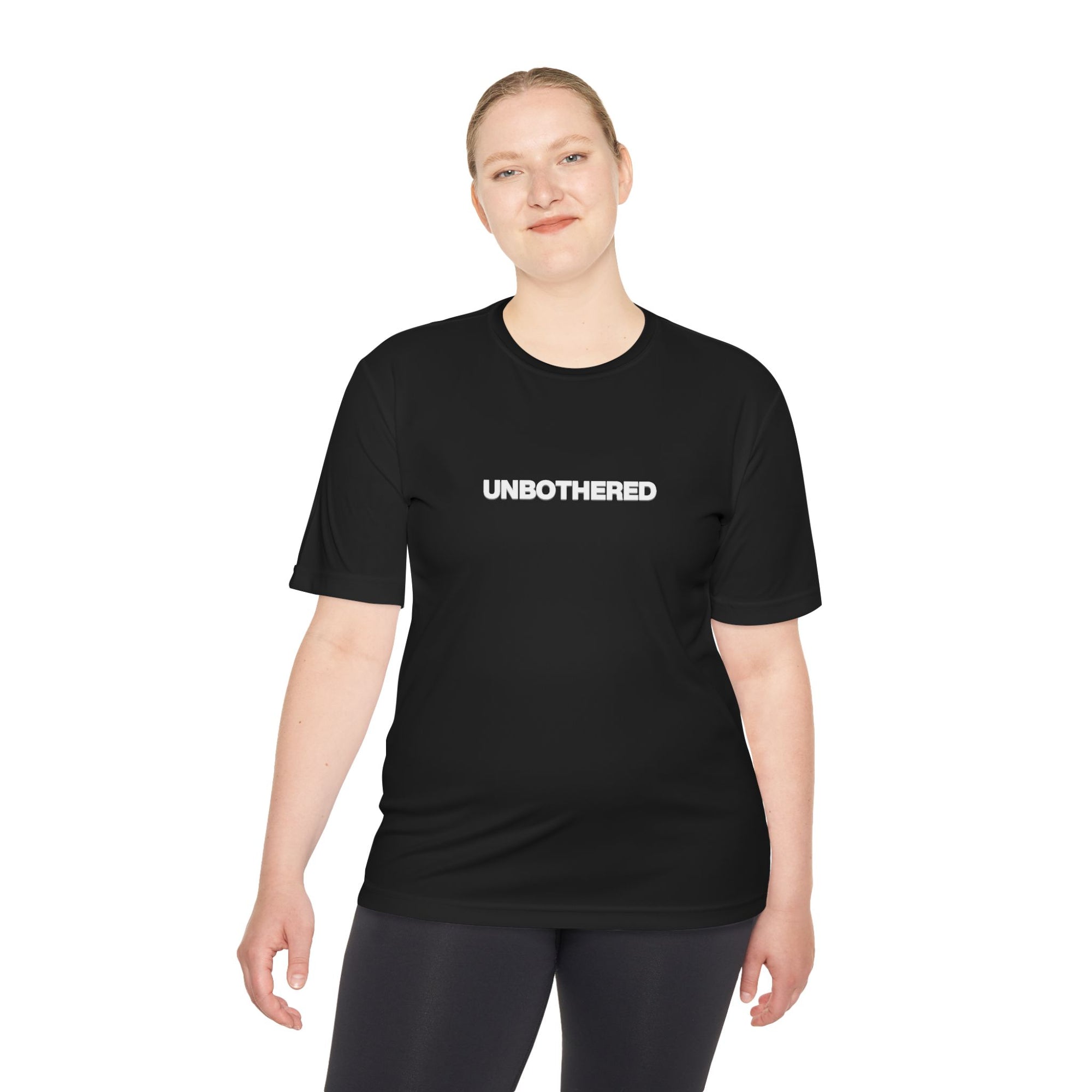 Unbothered Moisture-Wicking Tee — Minimal Graphic Athletic Shirt