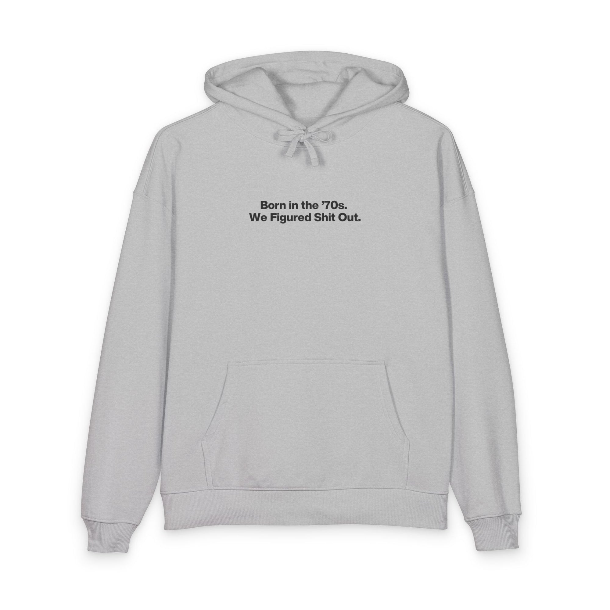 Relaxed Organic Hoodie — Minimal Wave Chest Print