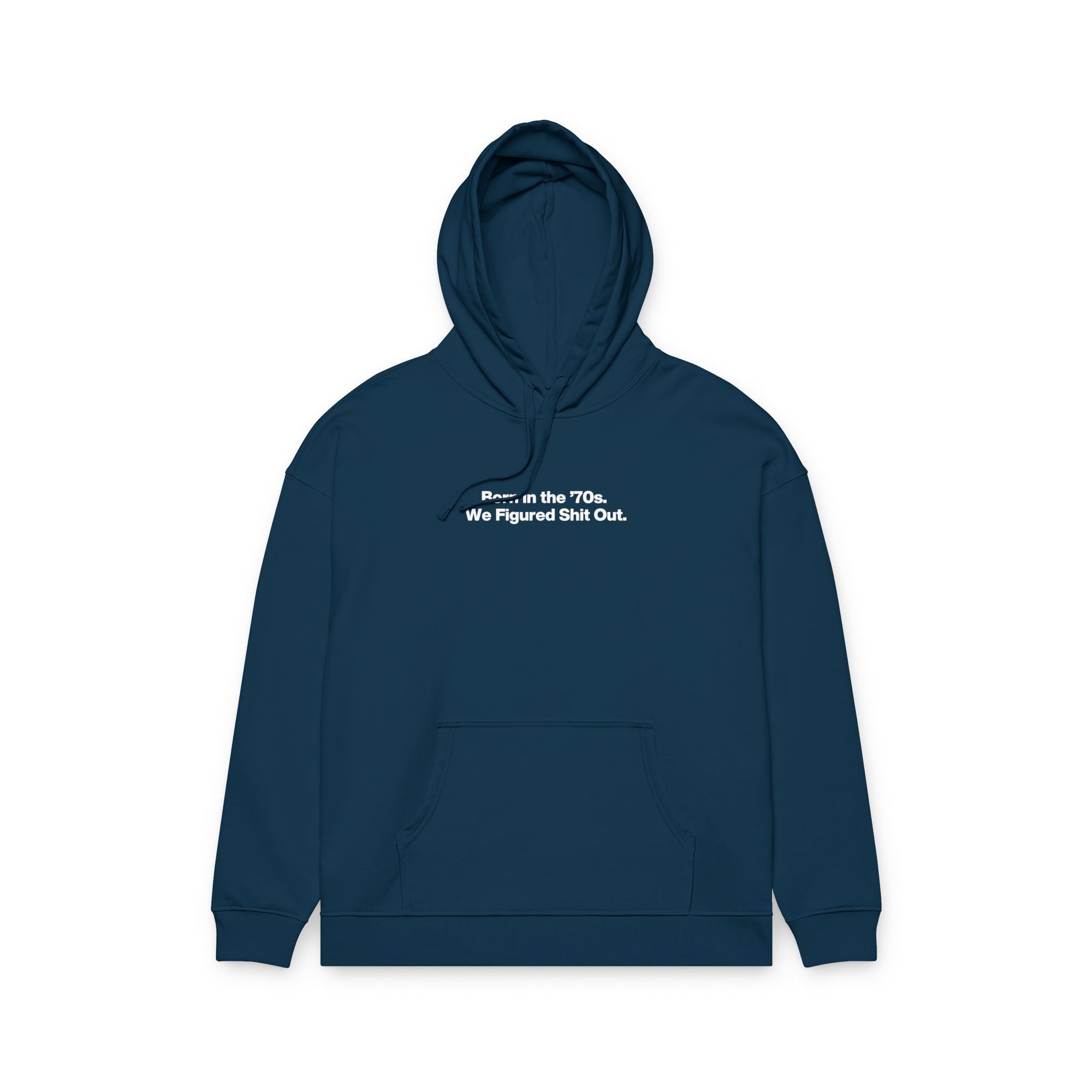 Relaxed Organic Hoodie — Minimal Wave Chest Print