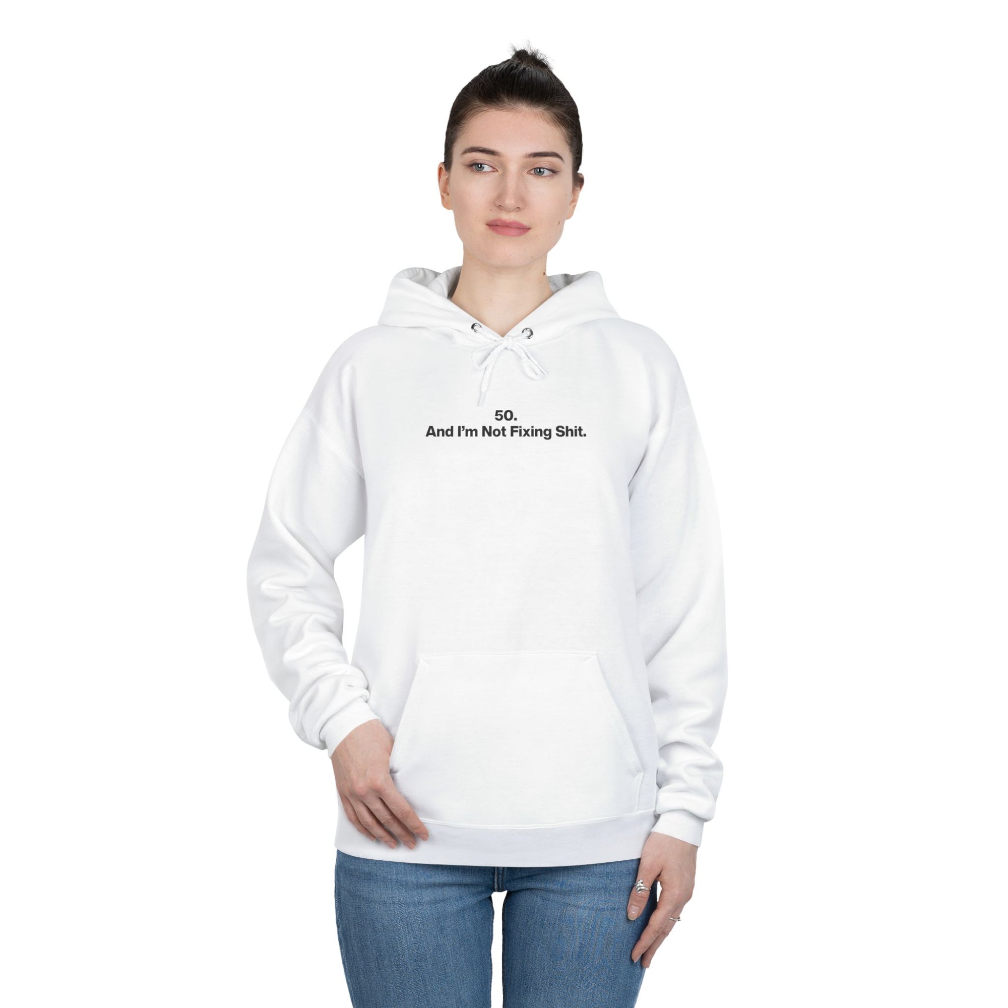 Minimalist 'And Then I Was Like' White Hoodie — Eco-Friendly Pullover