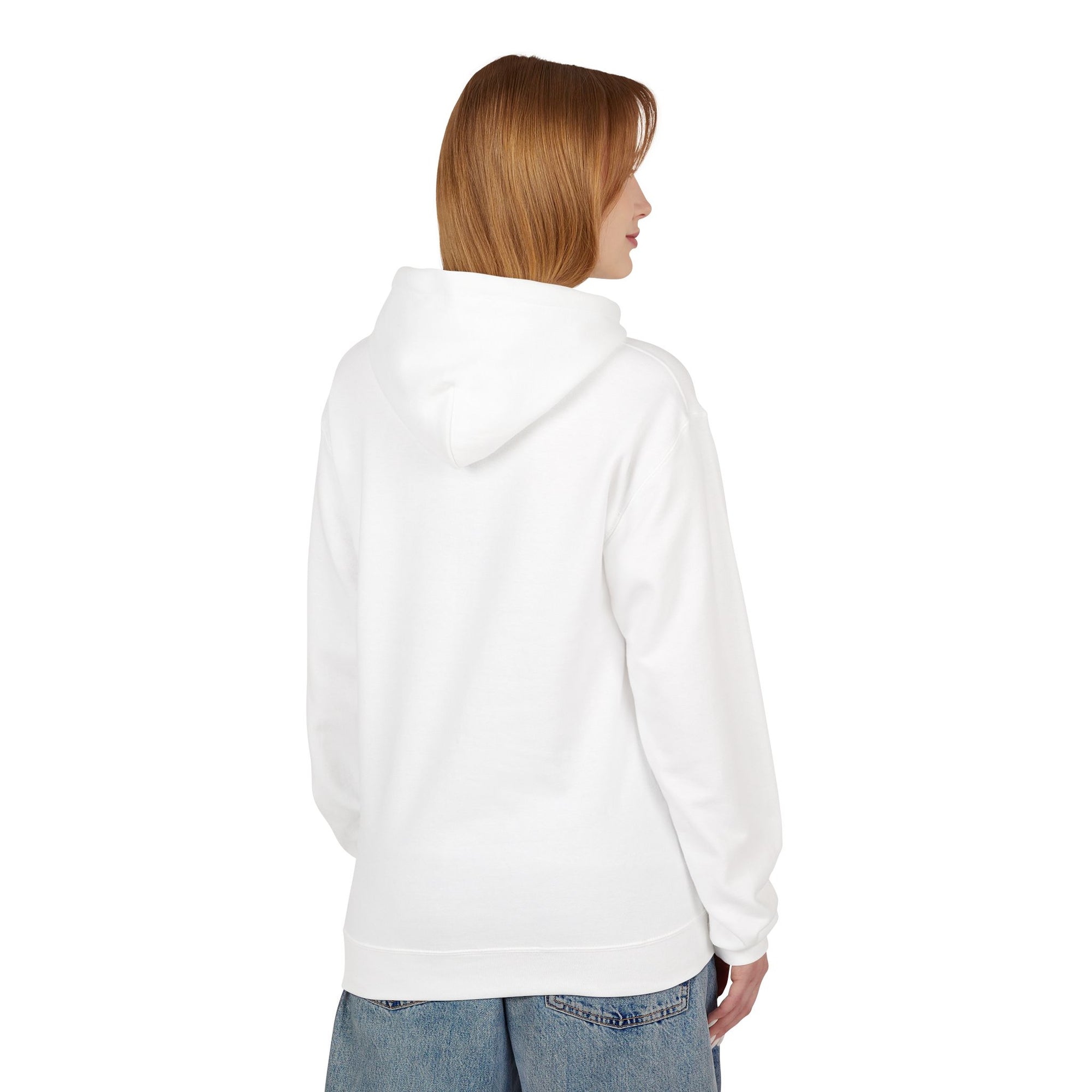 Minimalist White Hoodie - Small Center Text "About Me: I’m Fine &amp; Peaceful"