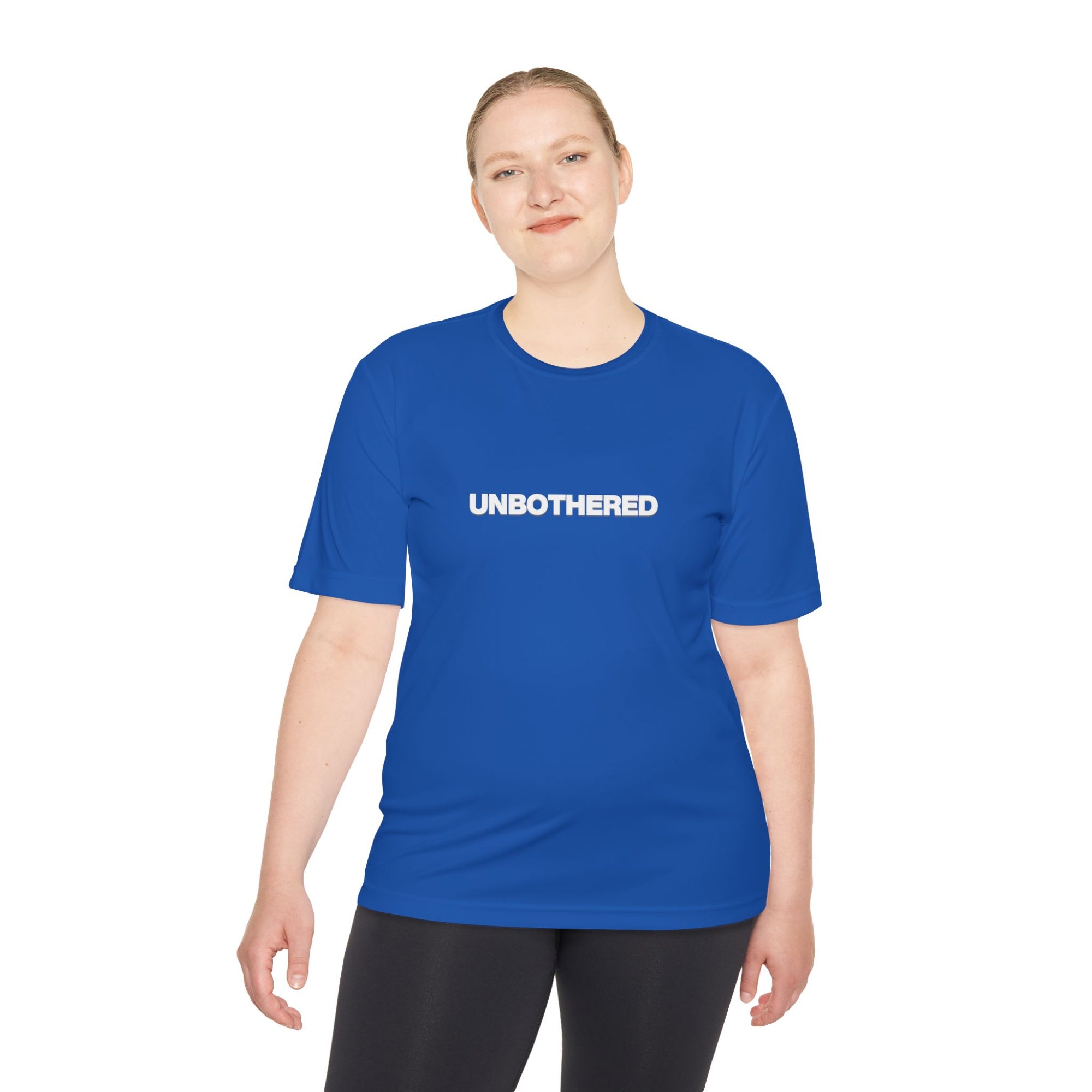 Unbothered Moisture-Wicking Tee — Minimal Graphic Athletic Shirt