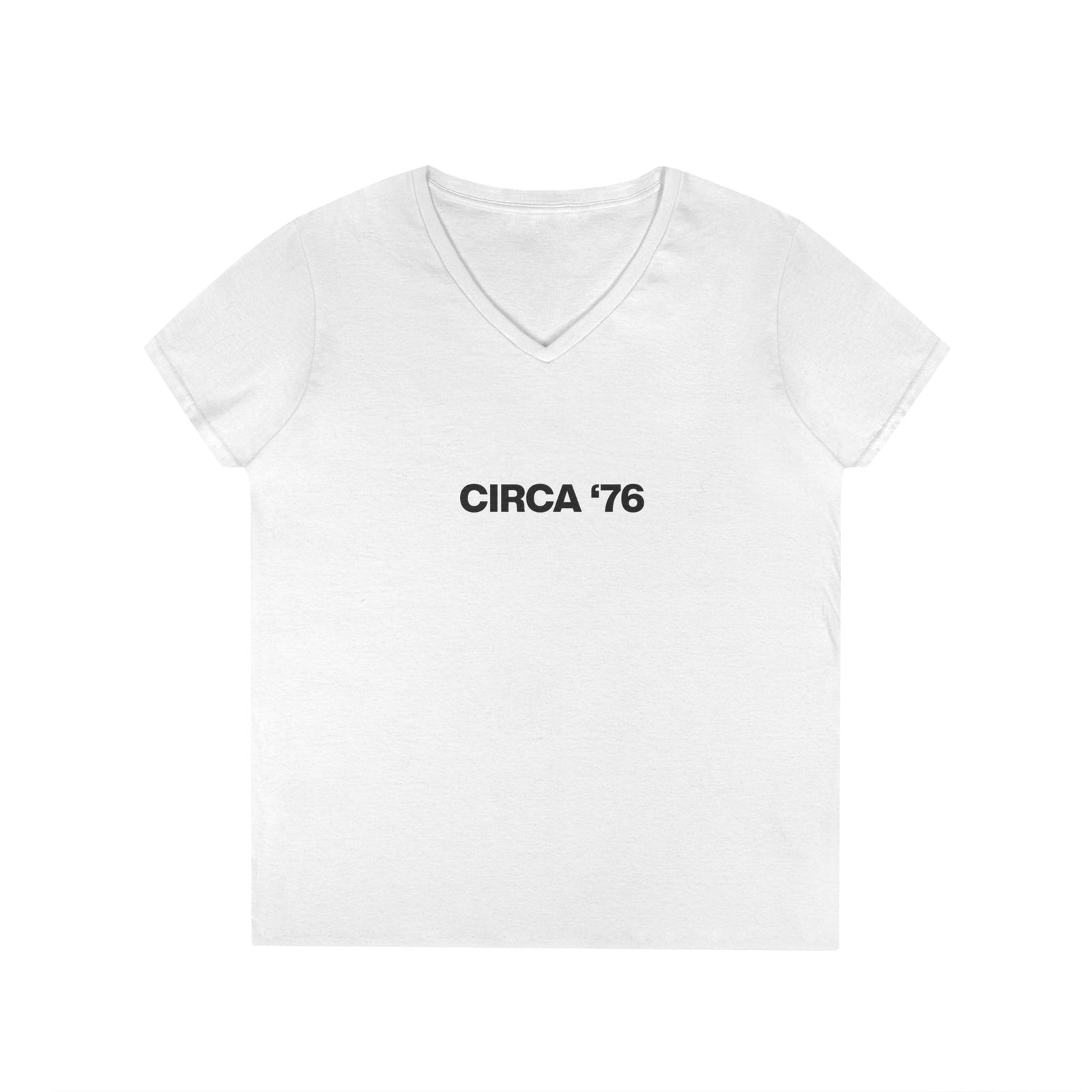 Circa '76 Ladies' V-Neck T‑Shirt — Vintage Minimalist 1976 Graphic Tee