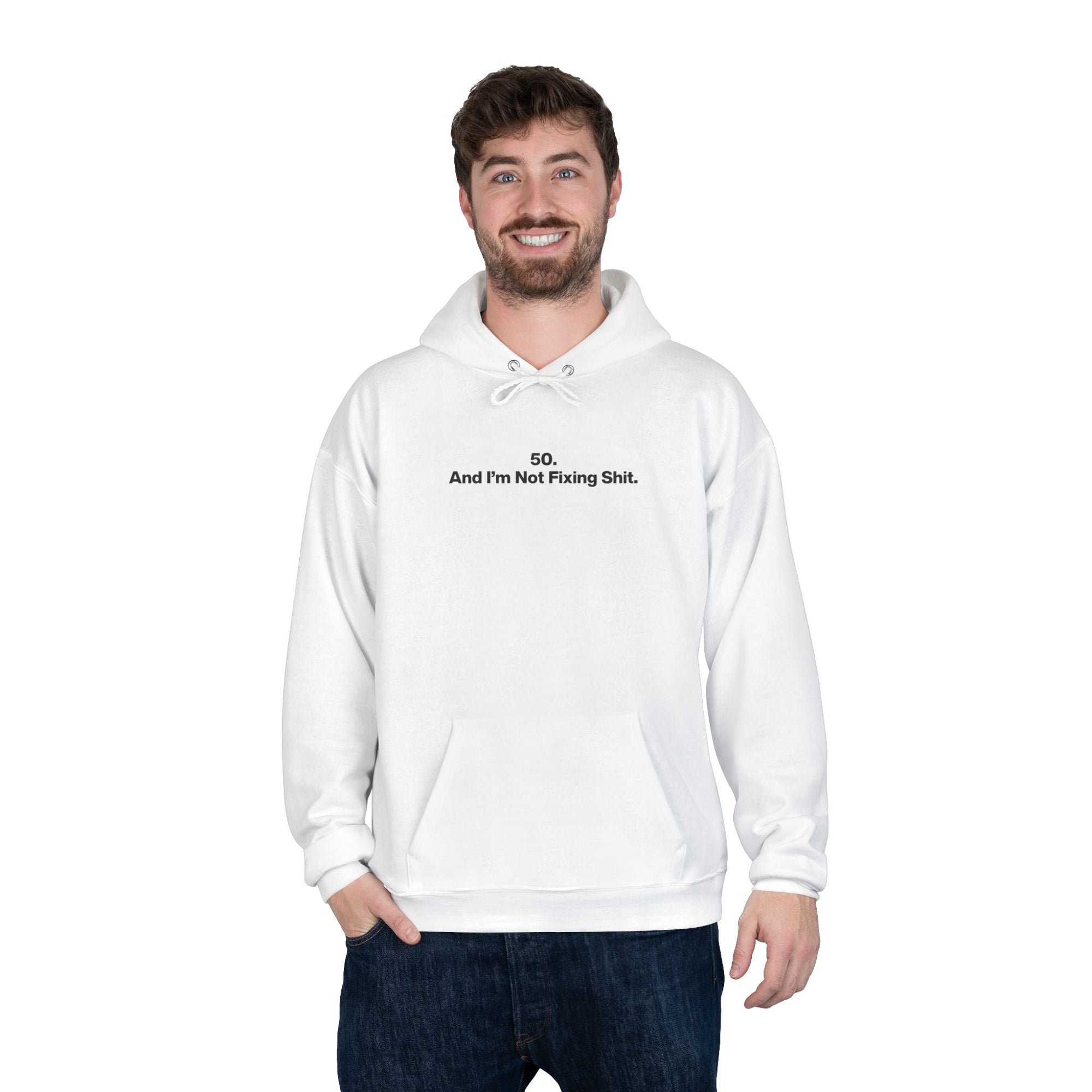 Minimalist 'And Then I Was Like' White Hoodie — Eco-Friendly Pullover